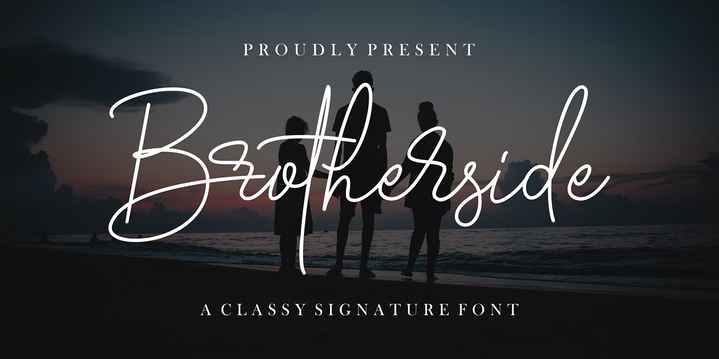 Пример шрифта Brotherside Signature #1